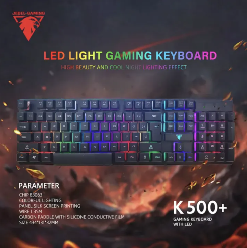 JEDEL-K500+ USB Colorful Backlight Gaming Keyboard With RGB Lighting
