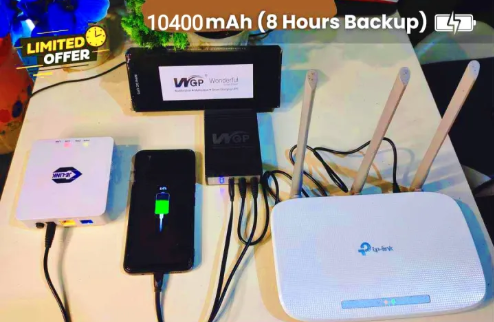 WGP Mini UPS for Wifi Router, Onu, CCTV & Mobile Power bank. 5v, 9v, 9v, 12v, 12 Volt.